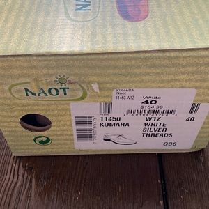 NAOT sporty casual shoes white with silver threads women’s size 9